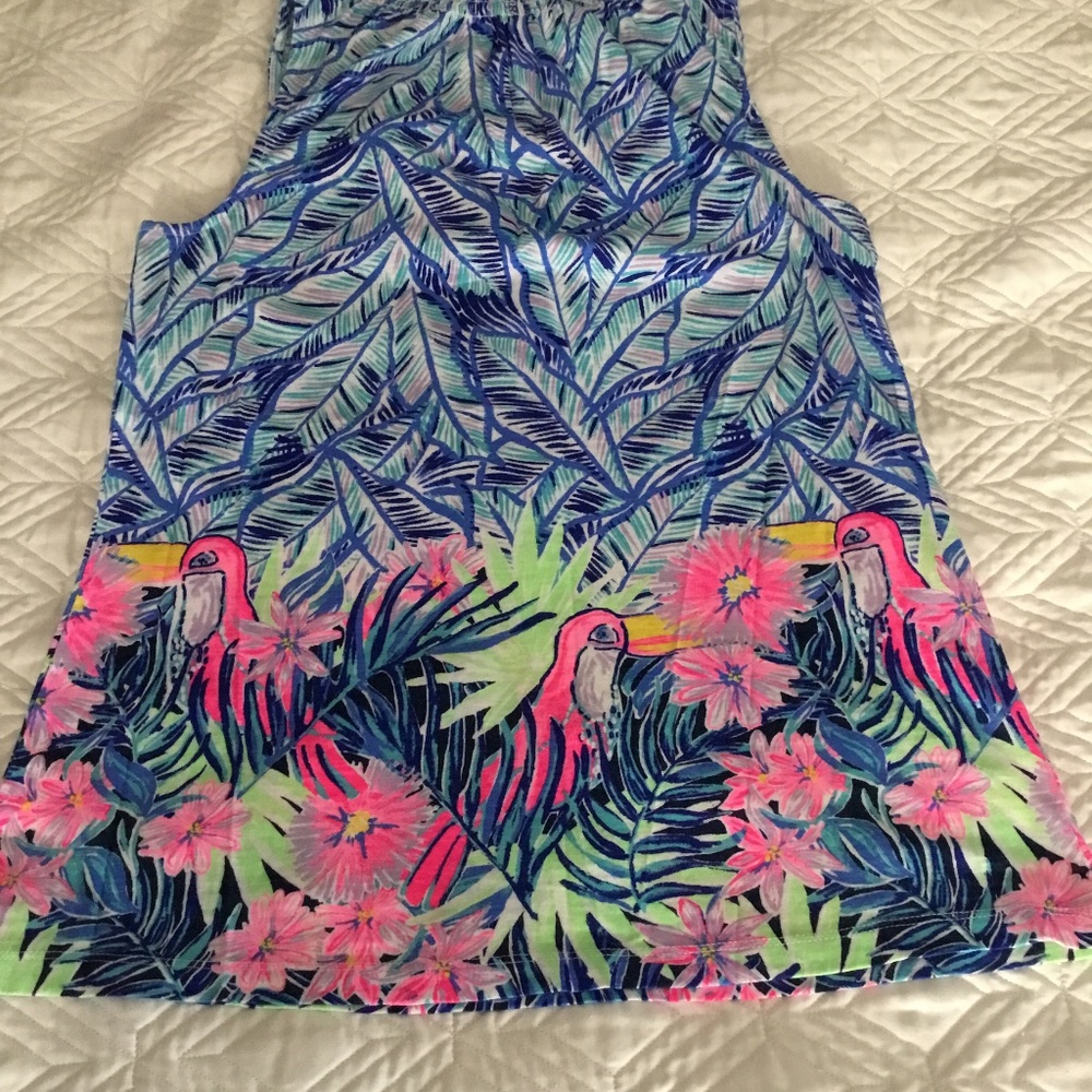 Lilly Pulitzer Essie tank top Let’s Mango EUC size Small - Picture 2 of 3
